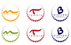 Monochromatic, Orange/Yellow, Red and Blue and Green, Red and BlueVariations on Green, Red and Blue with muted circle